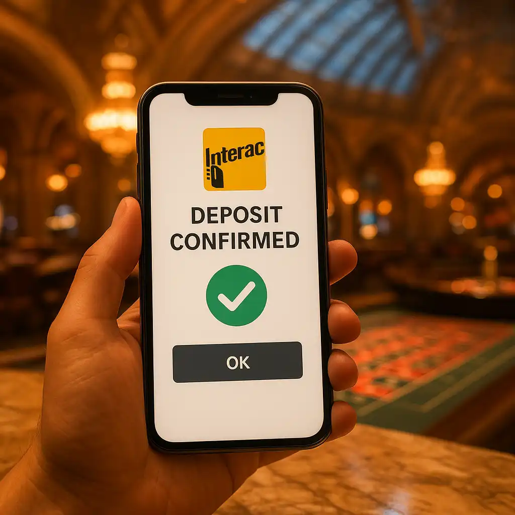 Interac deposit confirmation screen on a smartphone